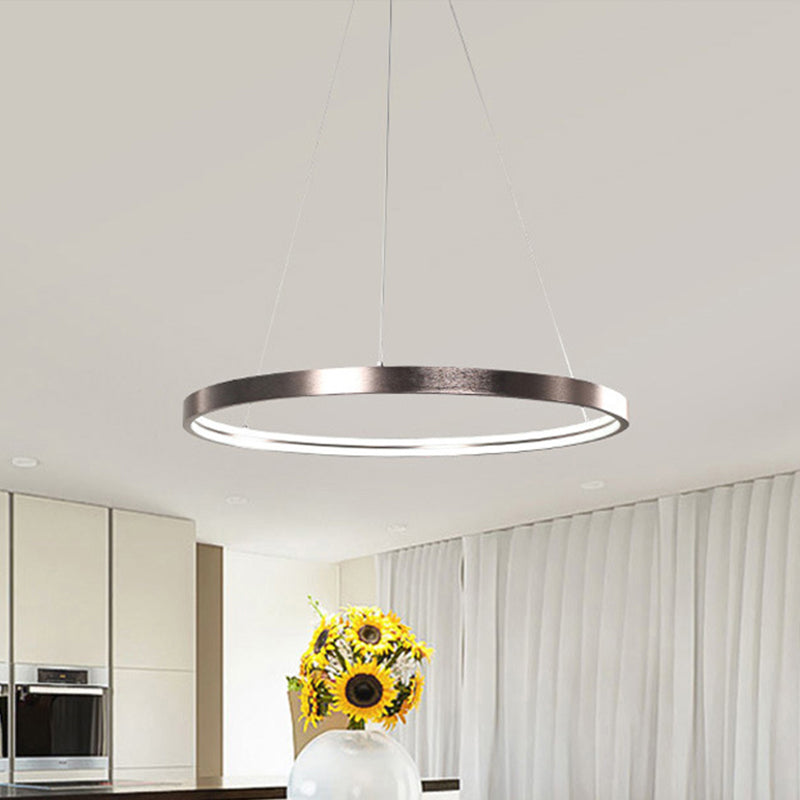 16"/23.5"/31.5" Dia Modern LED Chandelier Light with Acrylic Shade Brown Ring Ceiling Light Fixture in Warm/White/Natural Light Clearhalo 'Ceiling Lights' 'Chandeliers' 'Modern Chandeliers' 'Modern' Lighting' 798996