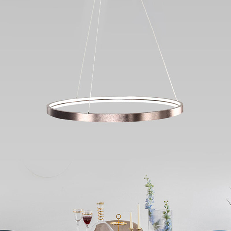 16"/23.5"/31.5" Dia Modern LED Chandelier Light with Acrylic Shade Brown Ring Ceiling Light Fixture in Warm/White/Natural Light Clearhalo 'Ceiling Lights' 'Chandeliers' 'Modern Chandeliers' 'Modern' Lighting' 798997