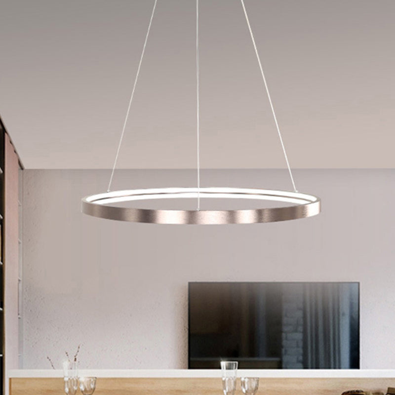 16"/23.5"/31.5" Dia Modern LED Chandelier Light with Acrylic Shade Brown Ring Ceiling Light Fixture in Warm/White/Natural Light Clearhalo 'Ceiling Lights' 'Chandeliers' 'Modern Chandeliers' 'Modern' Lighting' 798998