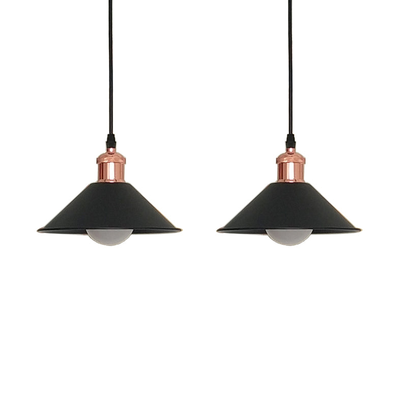 Modernist Style Conical Suspended Lamp 1 Light Metallic Hanging Light Fixture in Black/White for Living Room Clearhalo 'Ceiling Lights' 'Modern Pendants' 'Modern' 'Pendant Lights' 'Pendants' Lighting' 79920