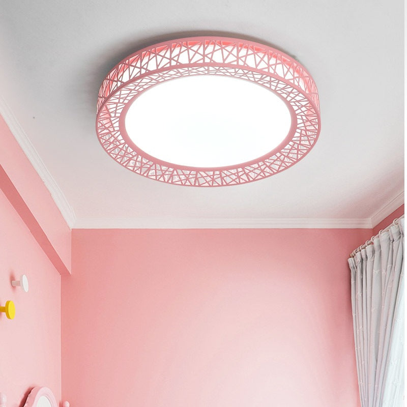 Acrylic Round Flush Mount Ceiling Light Art Deco Ceiling Light for Classroom Pink Clearhalo 'Ceiling Lights' 'Close To Ceiling Lights' 'Close to ceiling' 'Flush mount' Lighting' 79975