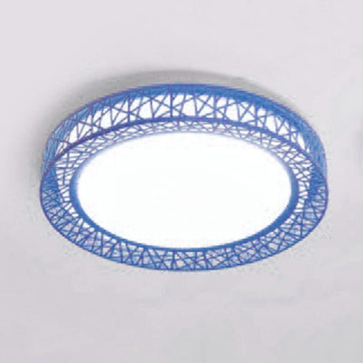 Acrylic Round Flush Mount Ceiling Light Art Deco Ceiling Light for Classroom Blue Clearhalo 'Ceiling Lights' 'Close To Ceiling Lights' 'Close to ceiling' 'Flush mount' Lighting' 79979