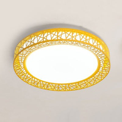 Acrylic Round Flush Mount Ceiling Light Art Deco Ceiling Light for Classroom Yellow Clearhalo 'Ceiling Lights' 'Close To Ceiling Lights' 'Close to ceiling' 'Flush mount' Lighting' 79980