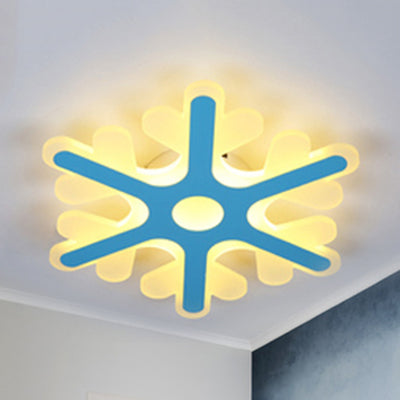 Snowflake Kid Bedroom Ceiling Light Fixture Acrylic Designer Flush Mount Ceiling Light Blue Clearhalo 'Ceiling Lights' 'Close To Ceiling Lights' 'Close to ceiling' Lighting' 79998