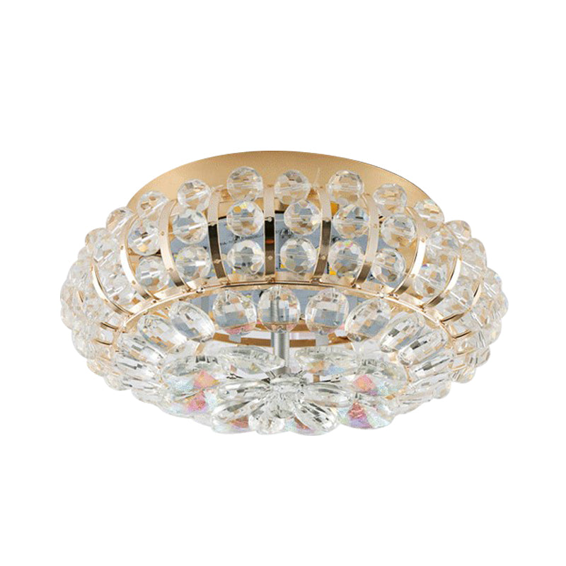 Embedded Crystal Round Small Flush Light Simplicity Corridor LED Close to Ceiling Lamp in Gold Clearhalo 'Ceiling Lights' 'Close To Ceiling Lights' 'Close to ceiling' 'Flush mount' Lighting' 800430