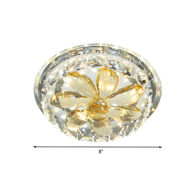 LED Flush Mount Lighting Fixture Modernist Floral Mini Crystal Ceiling Lamp in Gold Clearhalo 'Ceiling Lights' 'Close To Ceiling Lights' 'Close to ceiling' 'Flush mount' Lighting' 800439