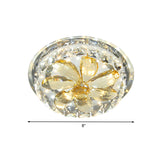 LED Flush Mount Lighting Fixture Modernist Floral Mini Crystal Ceiling Lamp in Gold Clearhalo 'Ceiling Lights' 'Close To Ceiling Lights' 'Close to ceiling' 'Flush mount' Lighting' 800439