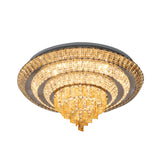 Crystal-Encrusted LED Flushmount Contemporary Chrome Multi-Circle Living Room Ceiling Mount Light, 23.5"/31.5" Wide Clearhalo 'Ceiling Lights' 'Close To Ceiling Lights' 'Close to ceiling' 'Flush mount' Lighting' 800442