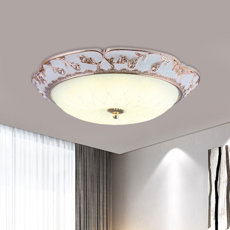 LED Ceiling Mounted Fixture Korea Country Domed White Glass Flushmount Lighting in Rose Gold White Clearhalo 'Ceiling Lights' 'Close To Ceiling Lights' 'Close to ceiling' 'Flush mount' Lighting' 800610