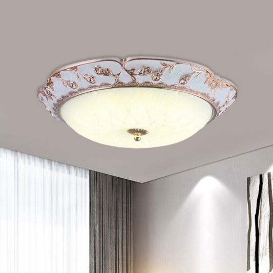 LED Ceiling Mounted Fixture Korea Country Domed White Glass Flushmount Lighting in Rose Gold White Clearhalo 'Ceiling Lights' 'Close To Ceiling Lights' 'Close to ceiling' 'Flush mount' Lighting' 800610