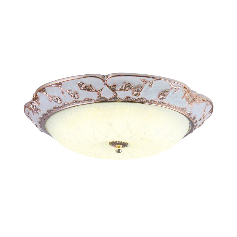 LED Ceiling Mounted Fixture Korea Country Domed White Glass Flushmount Lighting in Rose Gold Clearhalo 'Ceiling Lights' 'Close To Ceiling Lights' 'Close to ceiling' 'Flush mount' Lighting' 800612