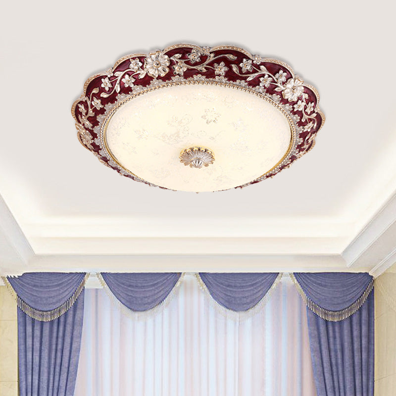 Fragmentary Flower Resin Flushmount Vintage LED Bedroom Flush Mount Ceiling Light in Blue/Red Clearhalo 'Ceiling Lights' 'Close To Ceiling Lights' 'Close to ceiling' 'Flush mount' Lighting' 800678