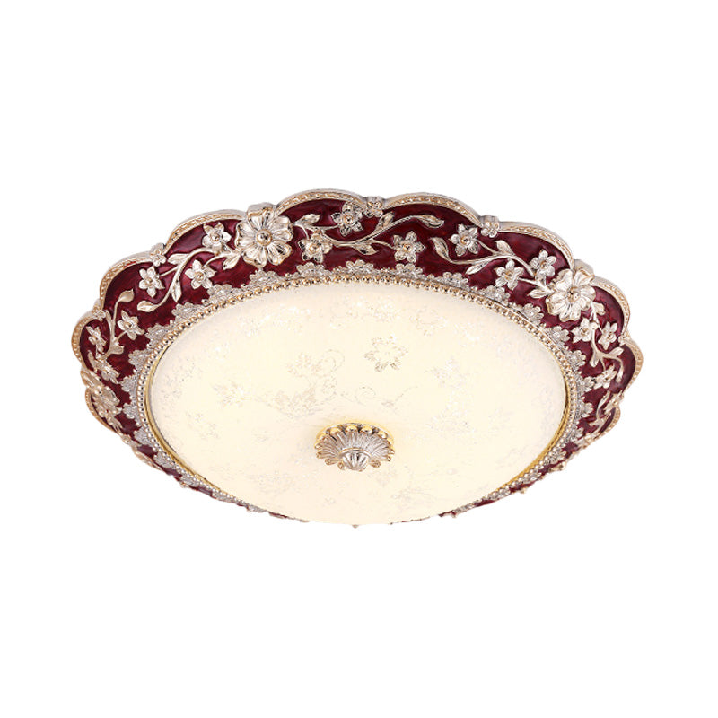 Fragmentary Flower Resin Flushmount Vintage LED Bedroom Flush Mount Ceiling Light in Blue/Red Clearhalo 'Ceiling Lights' 'Close To Ceiling Lights' 'Close to ceiling' 'Flush mount' Lighting' 800679