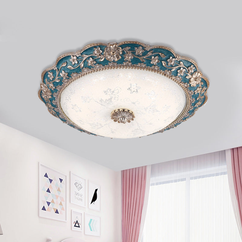 Fragmentary Flower Resin Flushmount Vintage LED Bedroom Flush Mount Ceiling Light in Blue/Red Clearhalo 'Ceiling Lights' 'Close To Ceiling Lights' 'Close to ceiling' 'Flush mount' Lighting' 800682