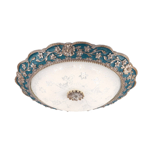 Fragmentary Flower Resin Flushmount Vintage LED Bedroom Flush Mount Ceiling Light in Blue/Red Clearhalo 'Ceiling Lights' 'Close To Ceiling Lights' 'Close to ceiling' 'Flush mount' Lighting' 800684