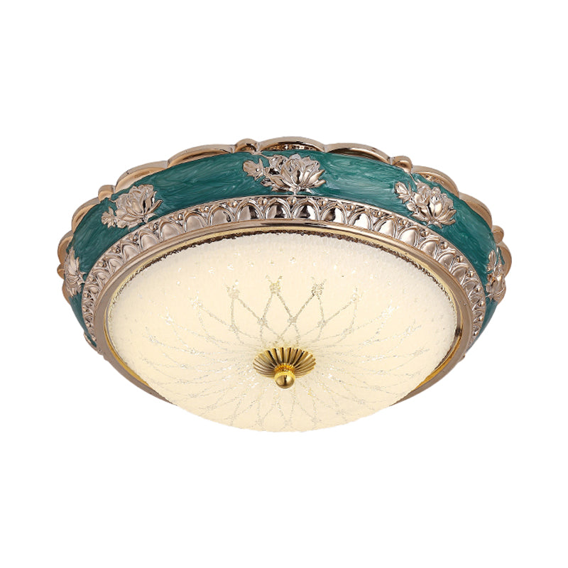 LED Domed Flushmount Lighting Nordic Blue Finish Frosted Glass Flush Ceiling Lamp Fixture, 12"/16" Dia Clearhalo 'Ceiling Lights' 'Close To Ceiling Lights' 'Close to ceiling' 'Flush mount' Lighting' 800697