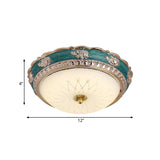 LED Domed Flushmount Lighting Nordic Blue Finish Frosted Glass Flush Ceiling Lamp Fixture, 12"/16" Dia Clearhalo 'Ceiling Lights' 'Close To Ceiling Lights' 'Close to ceiling' 'Flush mount' Lighting' 800698