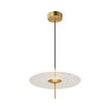 Disk Restaurant Hanging Ceiling Light Clear Context Glass LED Minimalism Pendulum Lamp Clearhalo 'Ceiling Lights' 'Close To Ceiling Lights' 'Glass shade' 'Glass' 'Modern Pendants' 'Modern' 'Pendant Lights' 'Pendants' Lighting' 800818