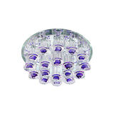 Faceted Crystal Tubular Flush Light Fixture Simple Style LED Living Room Close to Ceiling Lamp in Purple, Warm/White Light Clearhalo 'Ceiling Lights' 'Close To Ceiling Lights' 'Close to ceiling' 'Flush mount' Lighting' 800990