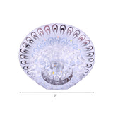 LED Flush Mount Light Modernist Peacock Tail Clear Faceted Crystal Lighting Fixture in Warm/White Light Clearhalo 'Ceiling Lights' 'Close To Ceiling Lights' 'Close to ceiling' 'Flush mount' Lighting' 800999