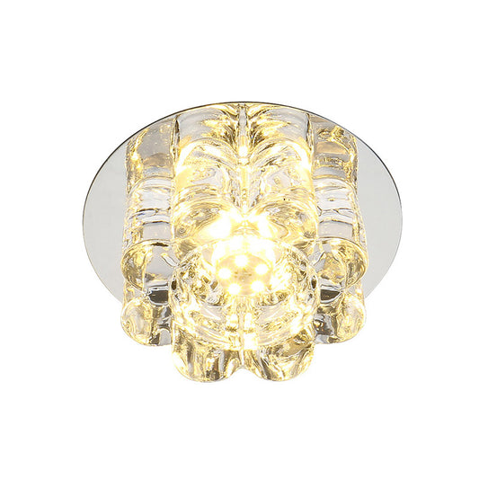 Clear Crystal Petal Flush Mount Lighting Modern LED Living Room Flush Light Fixture in Warm/White/Multi Color Light Clearhalo 'Ceiling Lights' 'Close To Ceiling Lights' 'Close to ceiling' 'Flush mount' Lighting' 801006