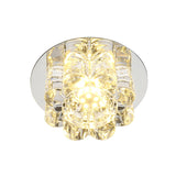 Clear Crystal Petal Flush Mount Lighting Modern LED Living Room Flush Light Fixture in Warm/White/Multi Color Light Clearhalo 'Ceiling Lights' 'Close To Ceiling Lights' 'Close to ceiling' 'Flush mount' Lighting' 801006