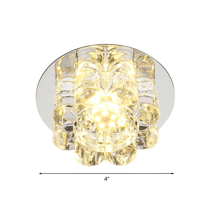 Clear Crystal Petal Flush Mount Lighting Modern LED Living Room Flush Light Fixture in Warm/White/Multi Color Light Clearhalo 'Ceiling Lights' 'Close To Ceiling Lights' 'Close to ceiling' 'Flush mount' Lighting' 801007