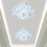 Clear Crystal Square Flush Ceiling Light Simple LED Corridor Flush Mount with Scalloped Shade in Warm/White Light Clearhalo 'Ceiling Lights' 'Close To Ceiling Lights' 'Close to ceiling' 'Flush mount' Lighting' 801112