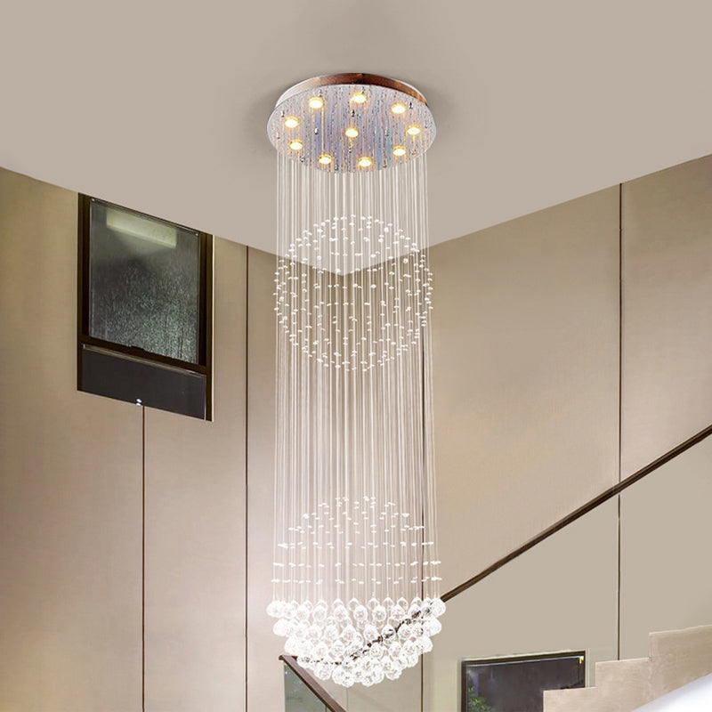 Silver 10 Lights Flush Mount Contemporary Faceted Crystal Spherical Ceiling Light Fixture Clearhalo 'Ceiling Lights' 'Close To Ceiling Lights' 'Close to ceiling' 'Flush mount' Lighting' 801880