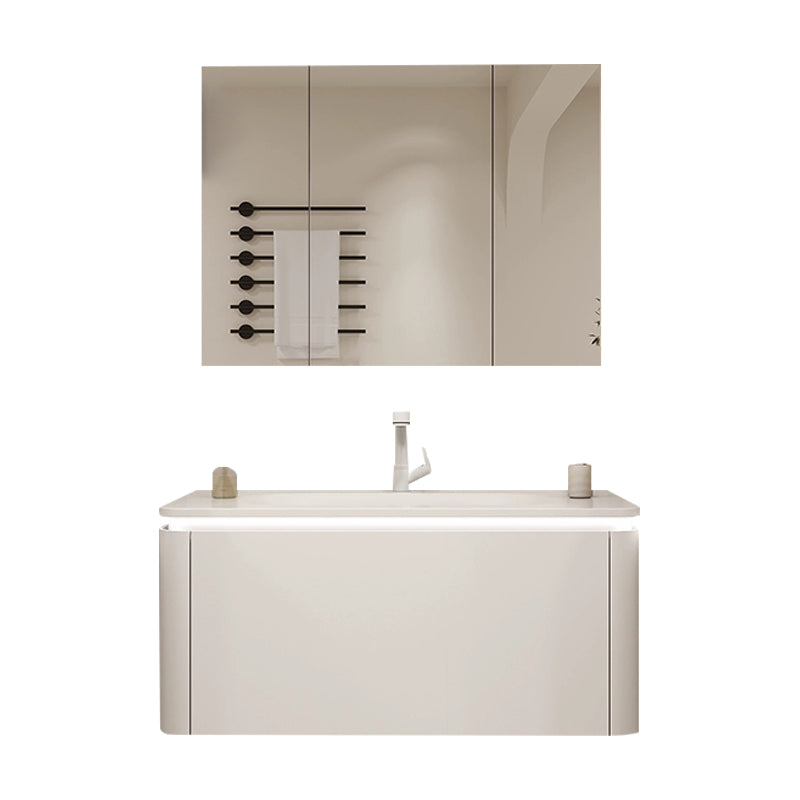 Stone Modern Mirror Included Bathroom Sink Vanity in White with Doors Drawers Vanity & Faucet & Mirror Cabinet Clearhalo 'Bathroom Remodel & Bathroom Fixtures' 'Bathroom Vanities' 'bathroom_vanities' 'Home Improvement' 'home_improvement' 'home_improvement_bathroom_vanities' 8026074