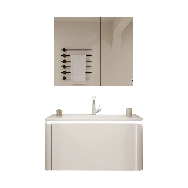 Stone Modern Mirror Included Bathroom Sink Vanity in White with Doors Drawers Vanity & Faucet & Mirror Cabinet Clearhalo 'Bathroom Remodel & Bathroom Fixtures' 'Bathroom Vanities' 'bathroom_vanities' 'Home Improvement' 'home_improvement' 'home_improvement_bathroom_vanities' 8026082