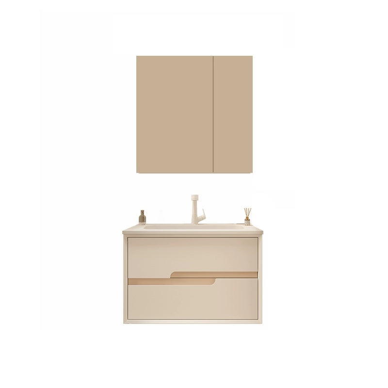 Mirror Included Wall Mount Bathroom Sink Vanity with Doors Drawers Vanity & Faucet & Mirror Cabinet 28"L x 20"W x 20"H Clearhalo 'Bathroom Remodel & Bathroom Fixtures' 'Bathroom Vanities' 'bathroom_vanities' 'Home Improvement' 'home_improvement' 'home_improvement_bathroom_vanities' 8026111