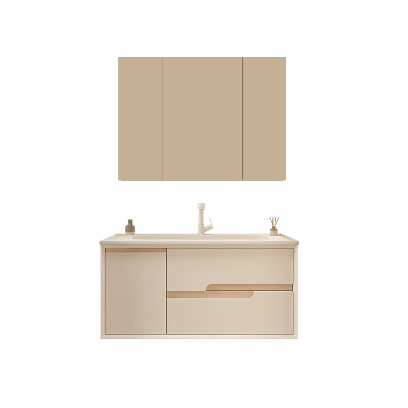 Mirror Included Wall Mount Bathroom Sink Vanity with Doors Drawers Vanity & Faucet & Mirror Cabinet 39.5"L x 20"W x 20"H Clearhalo 'Bathroom Remodel & Bathroom Fixtures' 'Bathroom Vanities' 'bathroom_vanities' 'Home Improvement' 'home_improvement' 'home_improvement_bathroom_vanities' 8026117