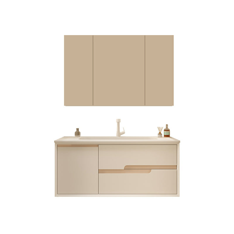 Mirror Included Wall Mount Bathroom Sink Vanity with Doors Drawers Vanity & Faucet & Mirror Cabinet 43.3"L x 19.7"W x 19.7"H Clearhalo 'Bathroom Remodel & Bathroom Fixtures' 'Bathroom Vanities' 'bathroom_vanities' 'Home Improvement' 'home_improvement' 'home_improvement_bathroom_vanities' 8026118