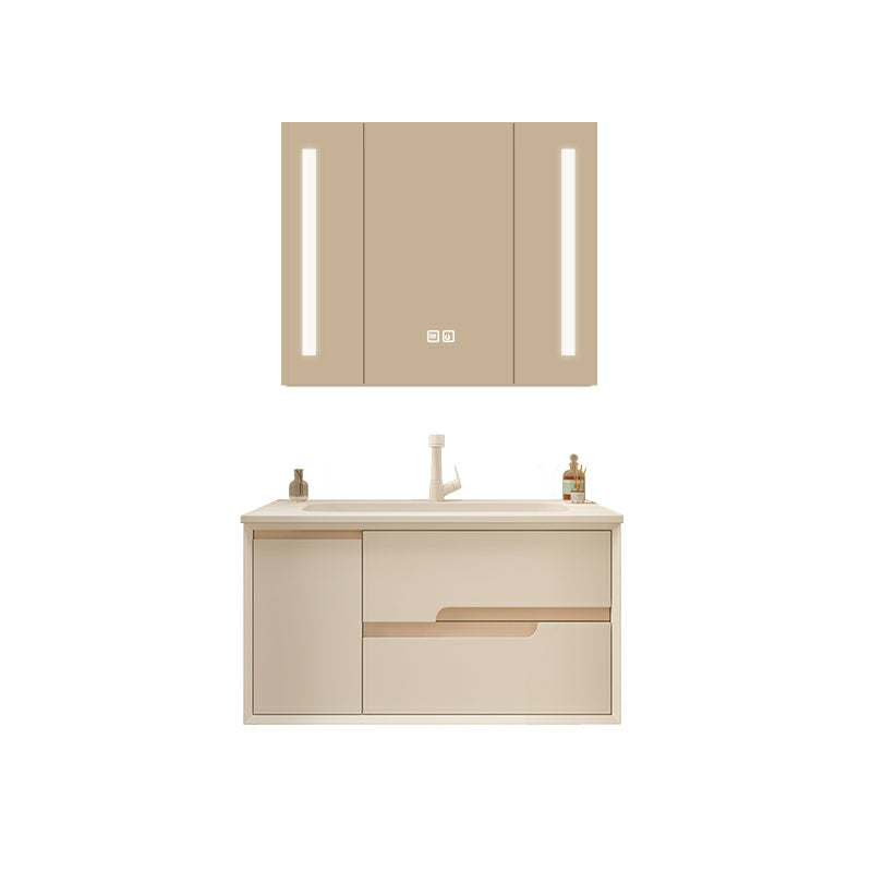 Mirror Included Wall Mount Bathroom Sink Vanity with Doors Drawers Vanity & Faucet & Smart Medicine Cabinet 35"L x 20"W x 20"H Clearhalo 'Bathroom Remodel & Bathroom Fixtures' 'Bathroom Vanities' 'bathroom_vanities' 'Home Improvement' 'home_improvement' 'home_improvement_bathroom_vanities' 8026126