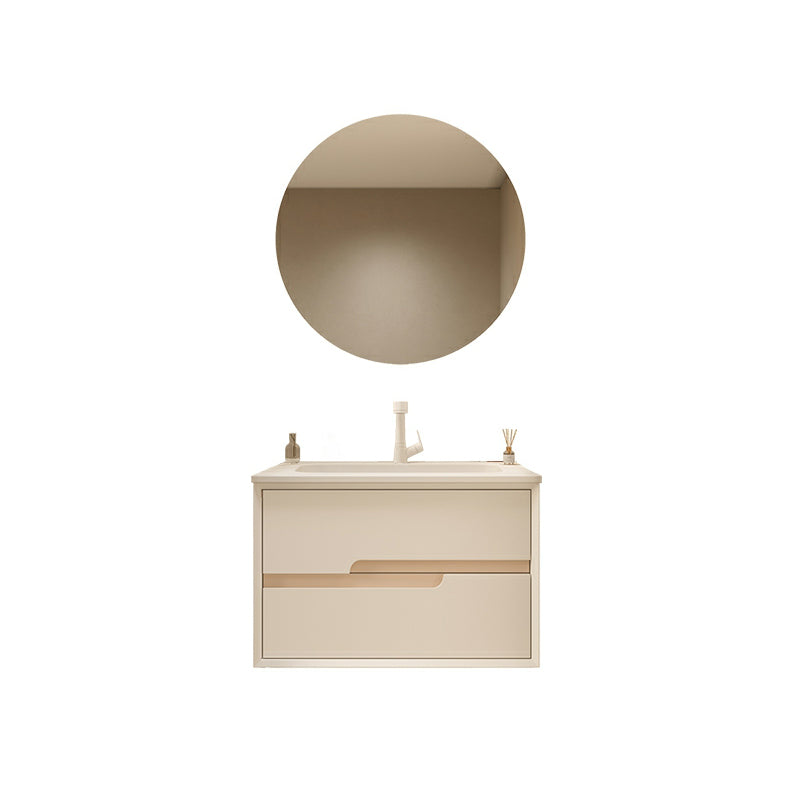 Mirror Included Wall Mount Bathroom Sink Vanity with Doors Drawers Vanity & Faucet & Round Mirror 28"L x 20"W x 20"H Clearhalo 'Bathroom Remodel & Bathroom Fixtures' 'Bathroom Vanities' 'bathroom_vanities' 'Home Improvement' 'home_improvement' 'home_improvement_bathroom_vanities' 8026130