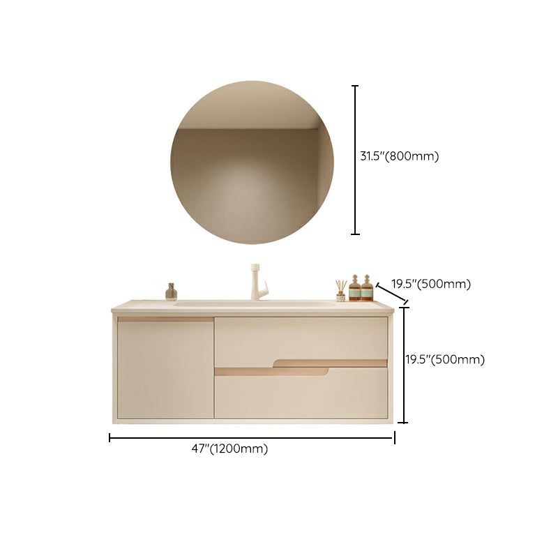 Mirror Included Wall Mount Bathroom Sink Vanity with Doors Drawers Clearhalo 'Bathroom Remodel & Bathroom Fixtures' 'Bathroom Vanities' 'bathroom_vanities' 'Home Improvement' 'home_improvement' 'home_improvement_bathroom_vanities' 8026140
