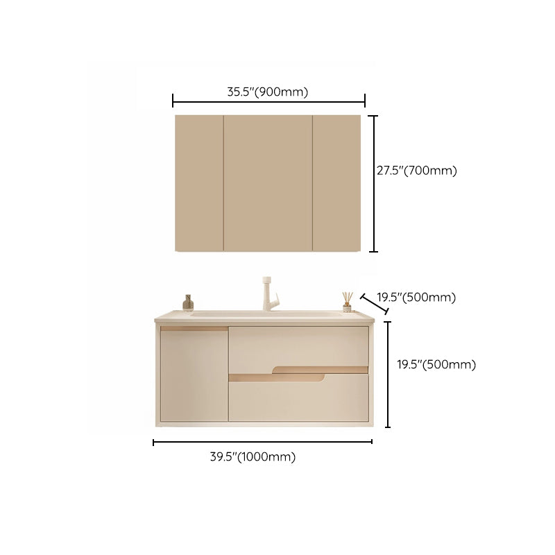 Mirror Included Wall Mount Bathroom Sink Vanity with Doors Drawers Clearhalo 'Bathroom Remodel & Bathroom Fixtures' 'Bathroom Vanities' 'bathroom_vanities' 'Home Improvement' 'home_improvement' 'home_improvement_bathroom_vanities' 8026144