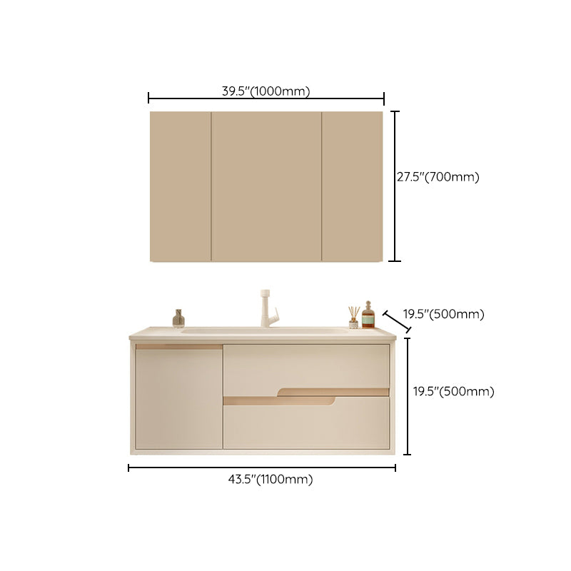 Mirror Included Wall Mount Bathroom Sink Vanity with Doors Drawers Clearhalo 'Bathroom Remodel & Bathroom Fixtures' 'Bathroom Vanities' 'bathroom_vanities' 'Home Improvement' 'home_improvement' 'home_improvement_bathroom_vanities' 8026145