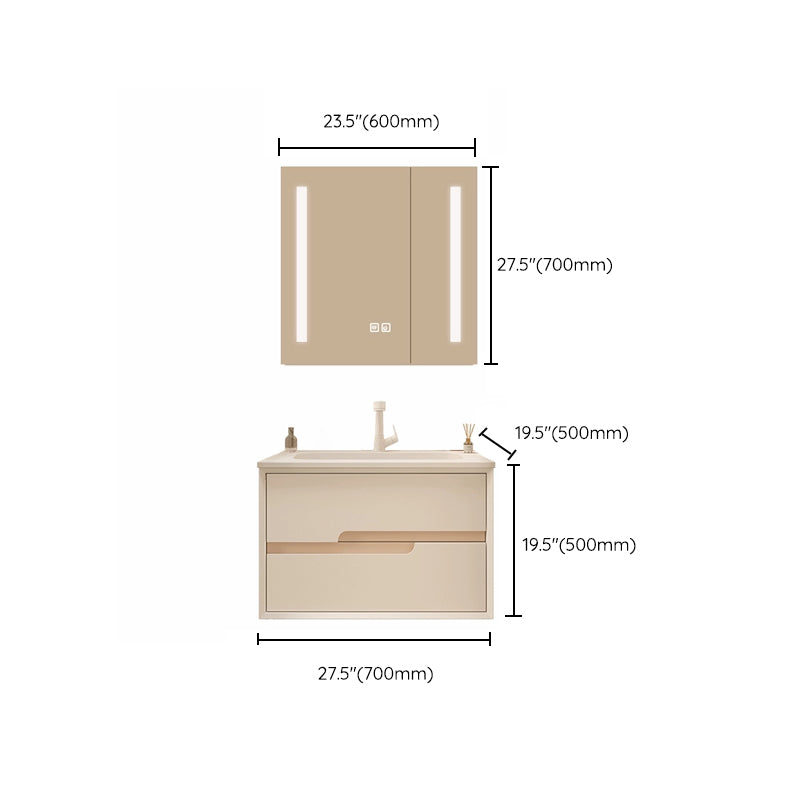 Mirror Included Wall Mount Bathroom Sink Vanity with Doors Drawers Clearhalo 'Bathroom Remodel & Bathroom Fixtures' 'Bathroom Vanities' 'bathroom_vanities' 'Home Improvement' 'home_improvement' 'home_improvement_bathroom_vanities' 8026147