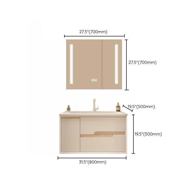 Mirror Included Wall Mount Bathroom Sink Vanity with Doors Drawers Clearhalo 'Bathroom Remodel & Bathroom Fixtures' 'Bathroom Vanities' 'bathroom_vanities' 'Home Improvement' 'home_improvement' 'home_improvement_bathroom_vanities' 8026148