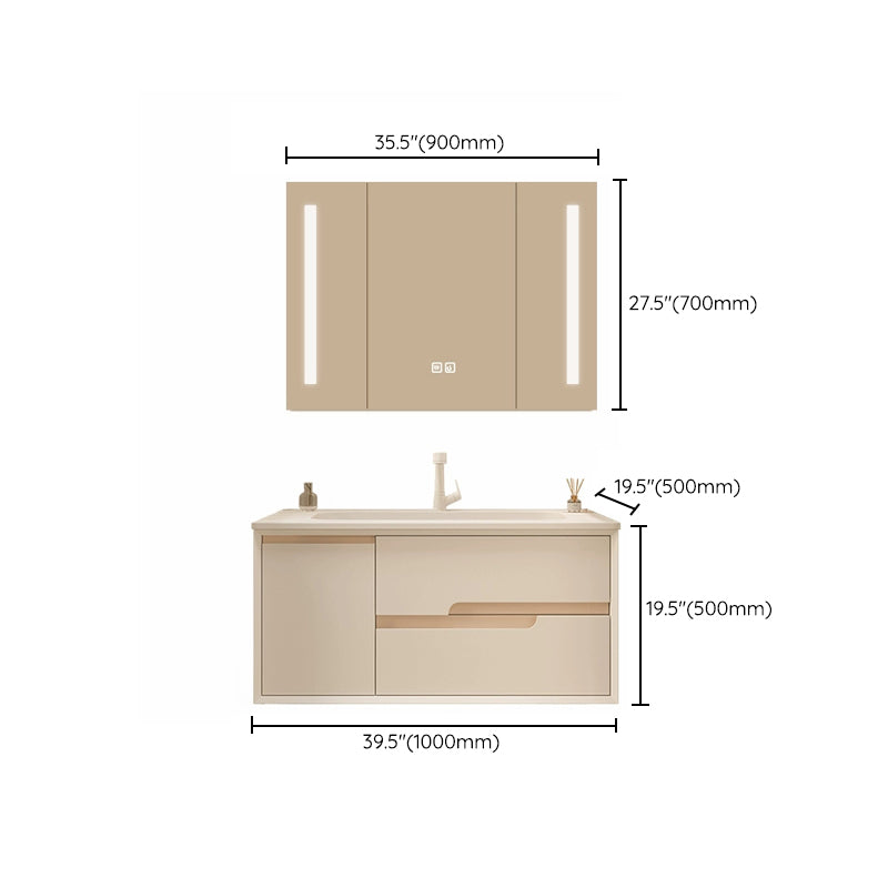 Mirror Included Wall Mount Bathroom Sink Vanity with Doors Drawers Clearhalo 'Bathroom Remodel & Bathroom Fixtures' 'Bathroom Vanities' 'bathroom_vanities' 'Home Improvement' 'home_improvement' 'home_improvement_bathroom_vanities' 8026150