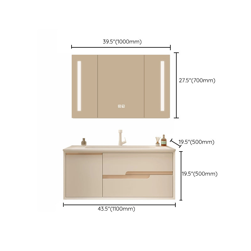 Mirror Included Wall Mount Bathroom Sink Vanity with Doors Drawers Clearhalo 'Bathroom Remodel & Bathroom Fixtures' 'Bathroom Vanities' 'bathroom_vanities' 'Home Improvement' 'home_improvement' 'home_improvement_bathroom_vanities' 8026151