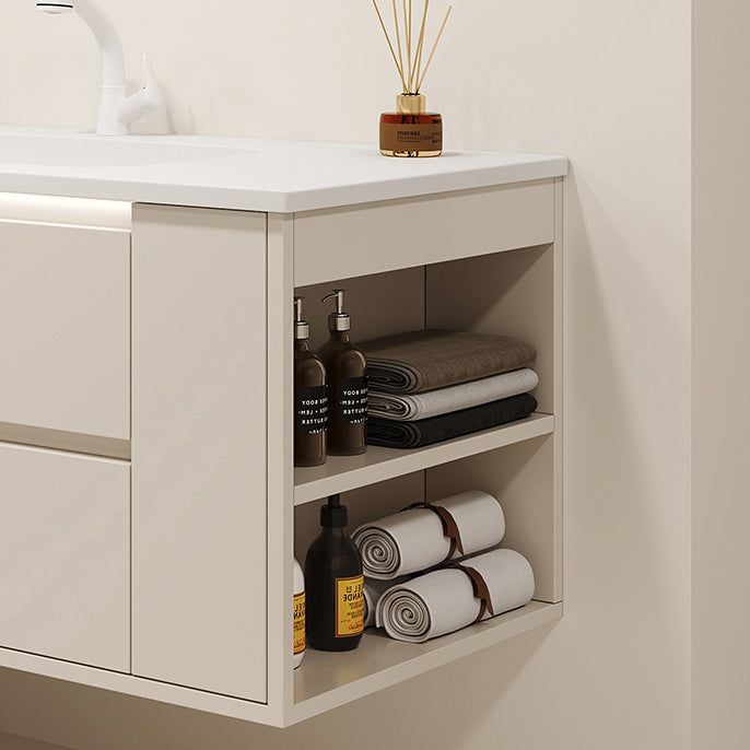 Mirror Included Wall Mount Bathroom Sink Vanity in White with Doors Drawers Clearhalo 'Bathroom Remodel & Bathroom Fixtures' 'Bathroom Vanities' 'bathroom_vanities' 'Home Improvement' 'home_improvement' 'home_improvement_bathroom_vanities' 8026164