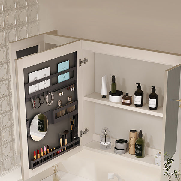 Mirror Included Wall Mount Bathroom Sink Vanity in White with Doors Drawers Clearhalo 'Bathroom Remodel & Bathroom Fixtures' 'Bathroom Vanities' 'bathroom_vanities' 'Home Improvement' 'home_improvement' 'home_improvement_bathroom_vanities' 8026168