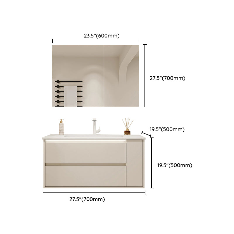 Mirror Included Wall Mount Bathroom Sink Vanity in White with Doors Drawers Clearhalo 'Bathroom Remodel & Bathroom Fixtures' 'Bathroom Vanities' 'bathroom_vanities' 'Home Improvement' 'home_improvement' 'home_improvement_bathroom_vanities' 8026169