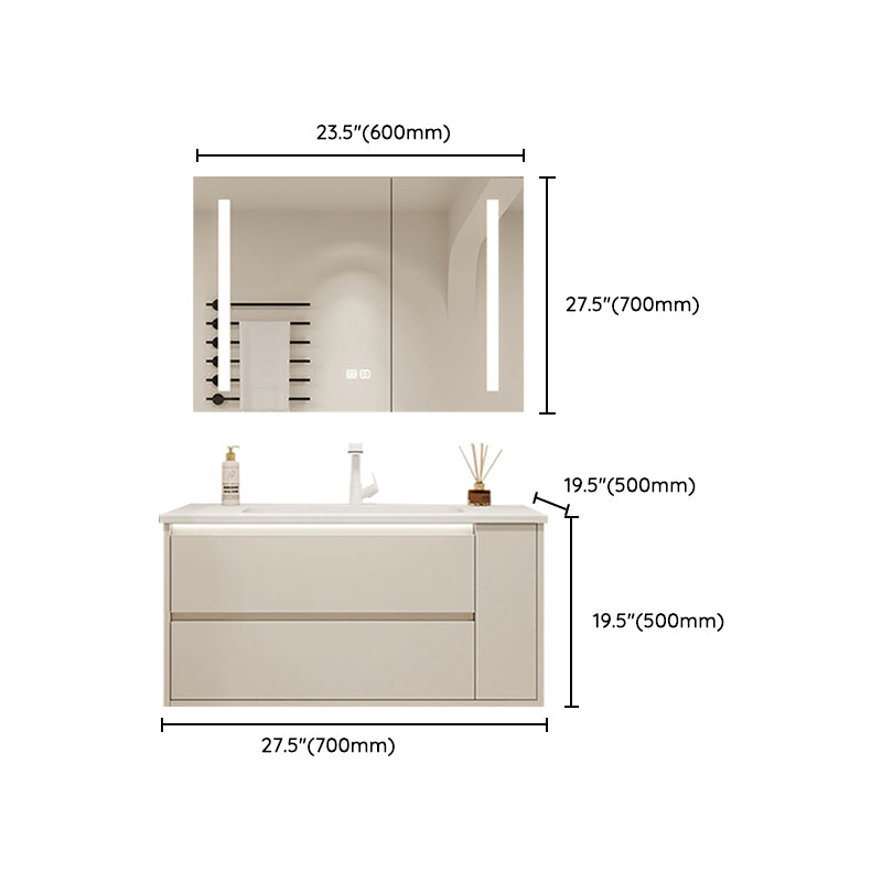 Mirror Included Wall Mount Bathroom Sink Vanity in White with Doors Drawers Clearhalo 'Bathroom Remodel & Bathroom Fixtures' 'Bathroom Vanities' 'bathroom_vanities' 'Home Improvement' 'home_improvement' 'home_improvement_bathroom_vanities' 8026175