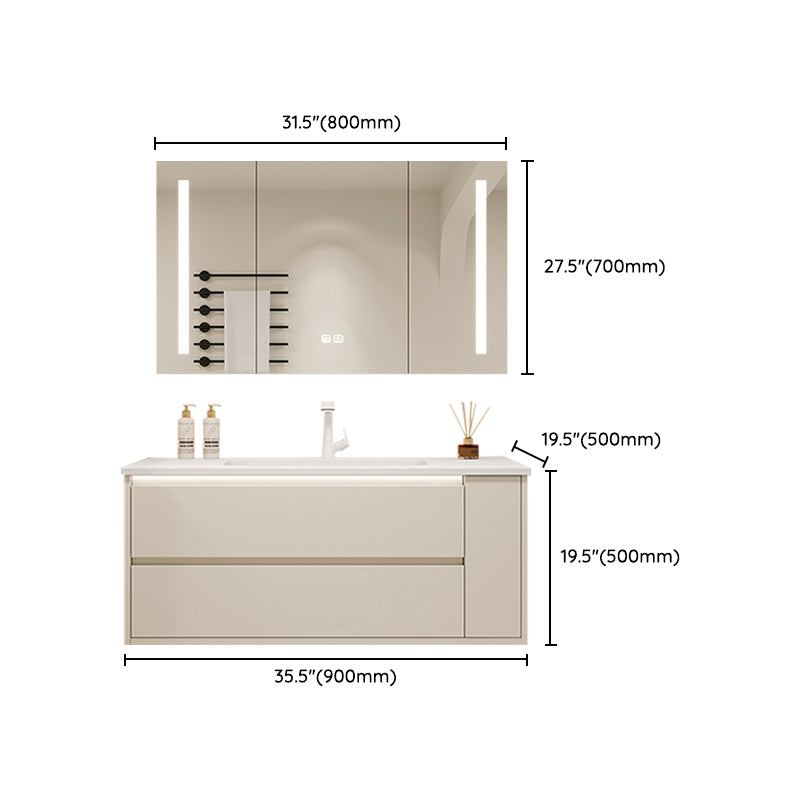 Mirror Included Wall Mount Bathroom Sink Vanity in White with Doors Drawers Clearhalo 'Bathroom Remodel & Bathroom Fixtures' 'Bathroom Vanities' 'bathroom_vanities' 'Home Improvement' 'home_improvement' 'home_improvement_bathroom_vanities' 8026177