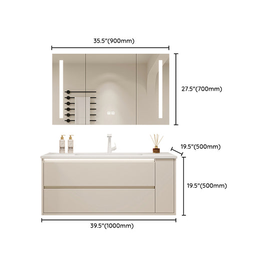 Mirror Included Wall Mount Bathroom Sink Vanity in White with Doors Drawers Clearhalo 'Bathroom Remodel & Bathroom Fixtures' 'Bathroom Vanities' 'bathroom_vanities' 'Home Improvement' 'home_improvement' 'home_improvement_bathroom_vanities' 8026178