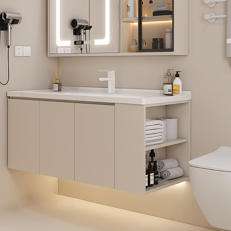 Modern Style Wall Mount Vanity Set Wooden with Doors for Bathroom Clearhalo 'Bathroom Remodel & Bathroom Fixtures' 'Bathroom Vanities' 'bathroom_vanities' 'Home Improvement' 'home_improvement' 'home_improvement_bathroom_vanities' 8026205